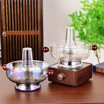 DecorBites™ Glass Hotpot: Thickened Heat-Resistant Crystal Pot for Home, Camping, Steaming & Boiling