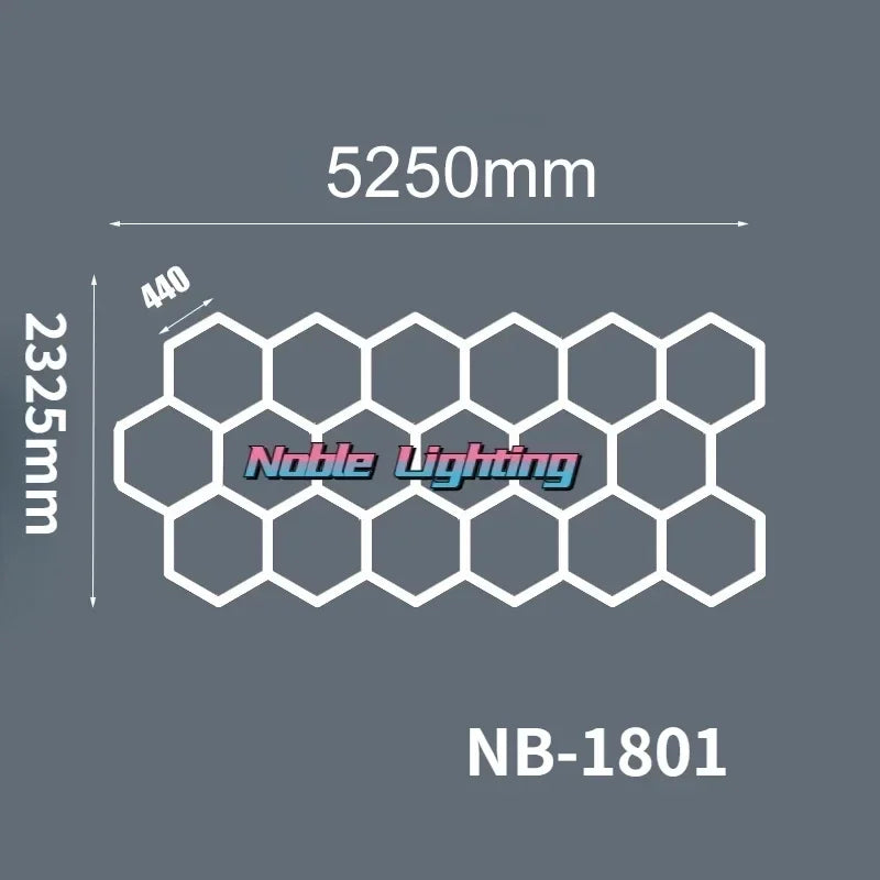 DecorBites™ Hexagon LED Ceiling Light for Barbershop and Garage Hair Salon