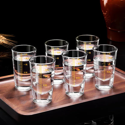 Decorbites™ Glas-Spirituosen-Set - Abgestufte Linie Brandy-Gläser, transparente Spirituosen-Trinkgläser