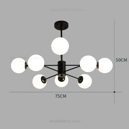 Decorbites™ Glas-Kugelleuchter Moderner Nordischer Kronleuchter LED Wohnzimmer-Dekoration