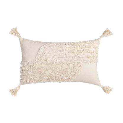 DecorBites™ Geometric Tufted Fringed Cushion Cover for Stylish Home Decor