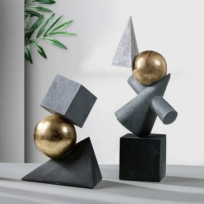 Decorbites™ Geometrische Goldkugel-Skulpturen-Statuen für die Heimdekoration