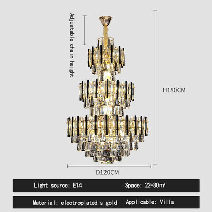 Decorbites™ Crystal Hollow Villa Kronleuchter: Moderne Luxus-Hängeleuchte für Wohnzimmer und Hotel-Lobby