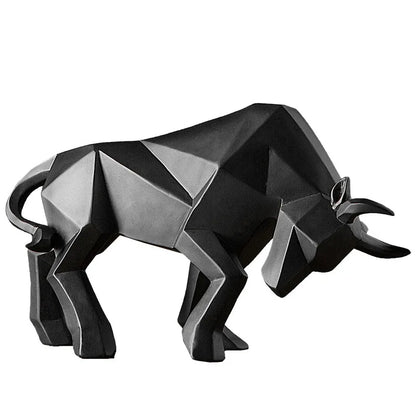 Decorbites™ Geometrische Bison-Skulptur aus Harz für Zuhause und Büro Moderne Dekoration Tischfigur
