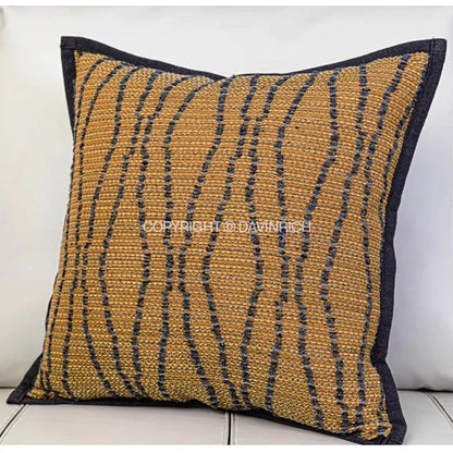 DecorBites™ Cotton Hemp Geometric Throw Pillow Case 45x45cm Wabi Sabi Style Decorative Cover