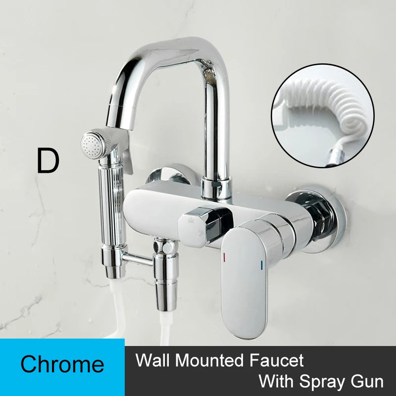 Black Wall-Mounted Kitchen Faucet