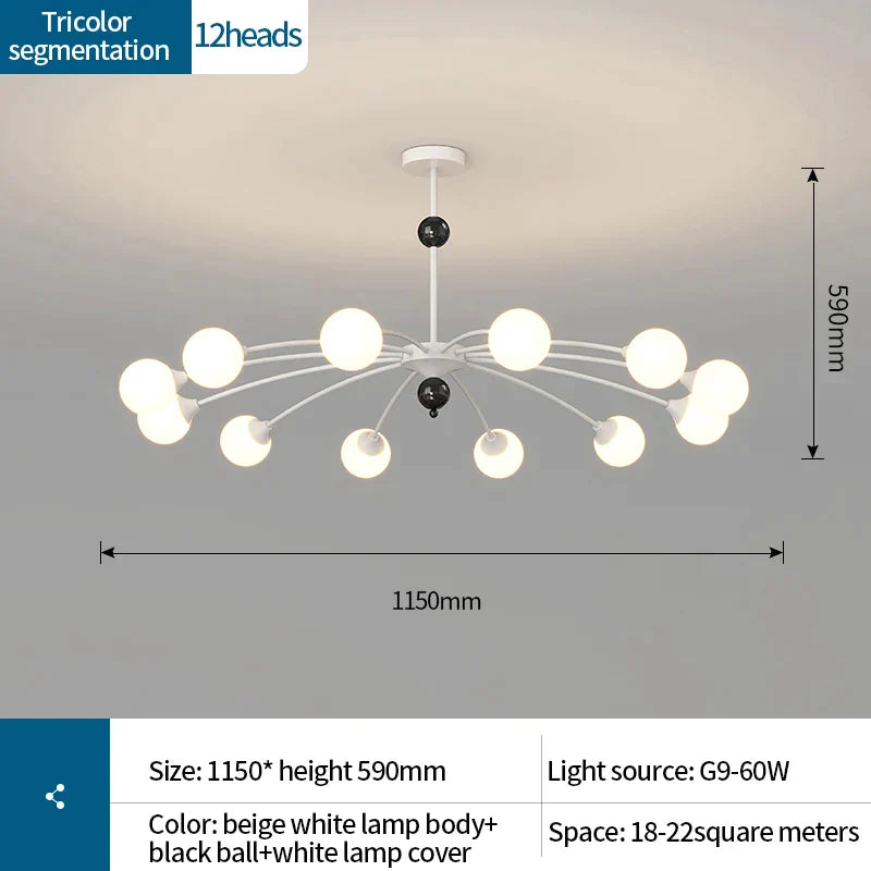 Decorbites™ Sahne-Wind-Leuchter: Luxuriöser postmodernistischer Flurleuchter für Wohnzimmer, Schlafzimmer und Restaurant