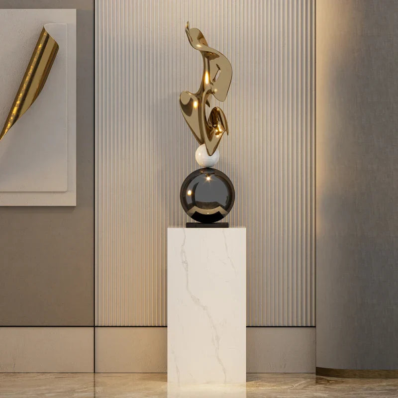 Decorbites™ Geometrische Galvanoplastik-Kunstskulptur für modernes luxuriöses Wohnraumausstattung