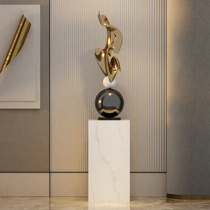 Decorbites™ Geometrische Galvanoplastik-Kunstskulptur für modernes luxuriöses Wohnraumausstattung