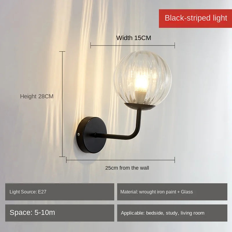 Decorbites™ Glasball-LED-Wandleuchte: Gold Nordisch Minimalistische Wandlampen Beleuchtung Schlafzimmer-Dekor-Armaturen