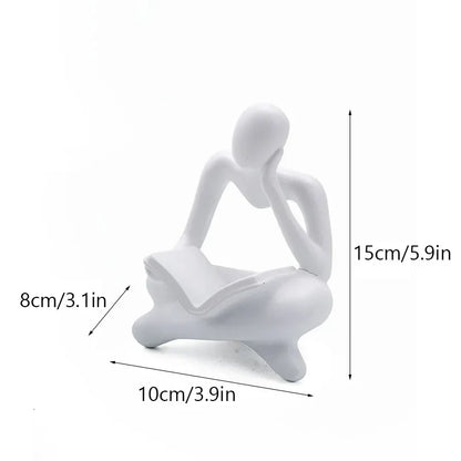 DecorBites™ Abstract Resin Book Figurines for Home Office Decor