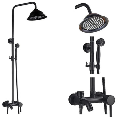 Decorbites™ Schwarzes Messing Bad-Duscharmatur-Set mit Handbrause und Wannenarmatur