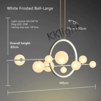 Decorbites™ Glasblasen-Kronleuchter: Moderne nordische LED-Hängeleuchte für Esszimmer und Küche