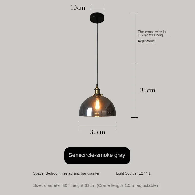 Decorbites™ Bernsteinfarbenes Vintage-Glas-Pendant-Licht für elegante Esszimmer-Dekoration
