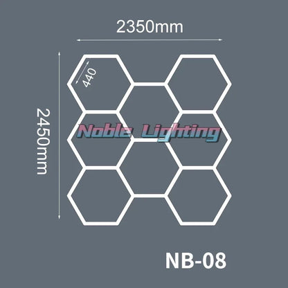 DecorBites™ Geometric LED Lights for Exhibition Car Detailing Garage Workshop - Polygonal Snowflake Theme