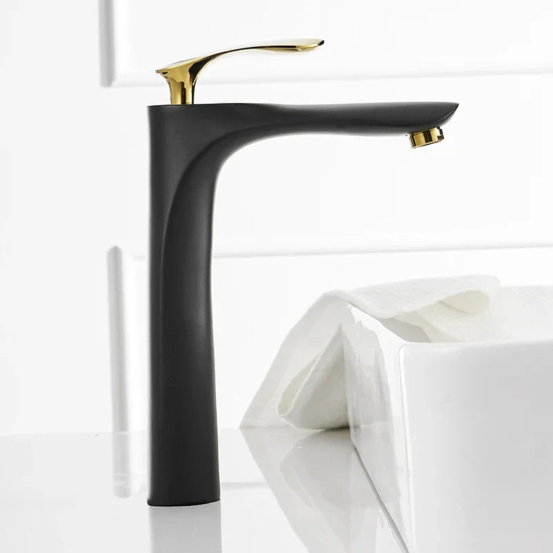 DecorBites™ Gold Chrome Finish Brass Basin Faucet Hot Cold Water Mixer