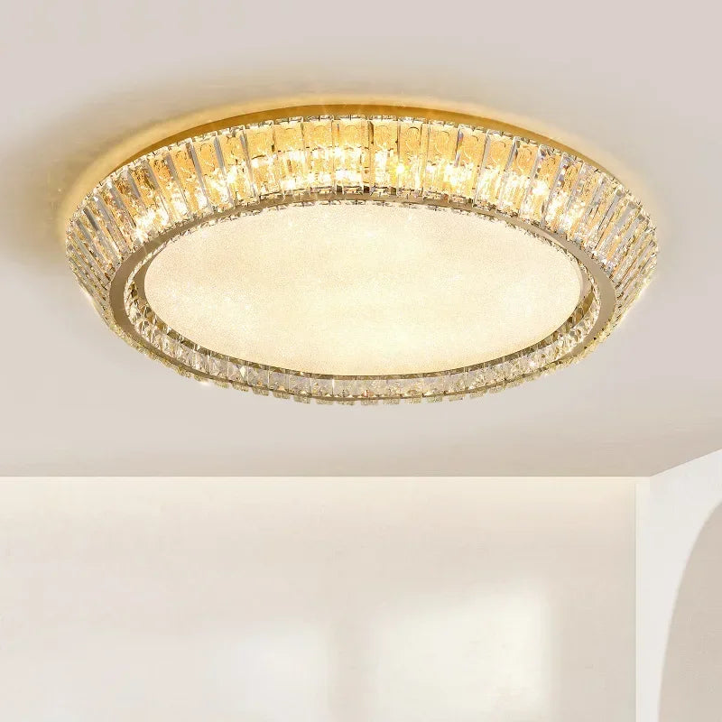 Gold Crystal LED Ceiling Light Dia80cm 192W