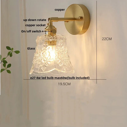 Decorbites™ Grüne Glas-LED-Wandleuchten mit Zugschalter Vintage-Stil Nachttischlampe