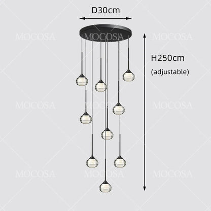 Black Water Drop Acrylic LED Pendant Light