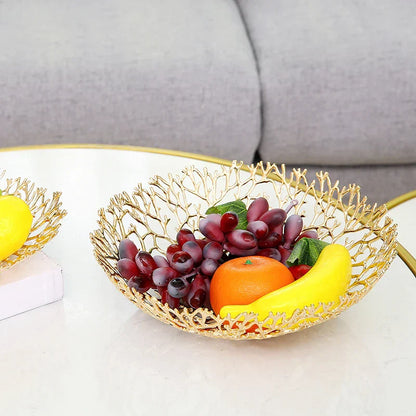 DecorBites™ Coral Shapes Metal Tray: Stylish Home Decor Organization Container