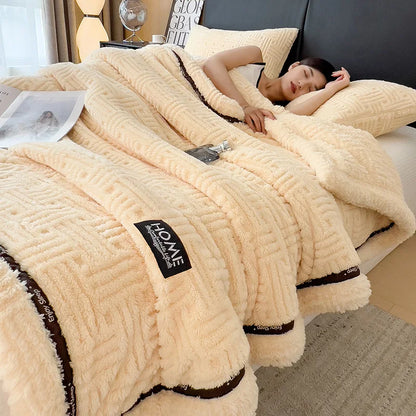 DecorBites™ Double-Layer Luxury Coral Fleece Winter Blanket