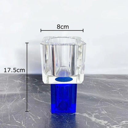 DecorBites™ Geometric Square Glass Vase Artificial Flowers Modern Floral Arrangement