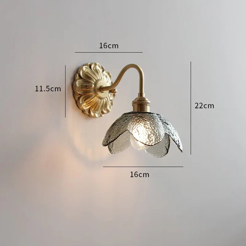 DecorBites™ Frosted Glass LED Wall Light Switch Socket Copper Lampara Pared