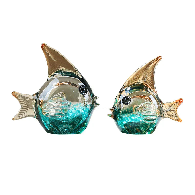 Decorbites™ Handgeblasene Glasfisch-Figur Kristallskulptur Wohnungsdekoration Geschenk Fengshui-Ornament