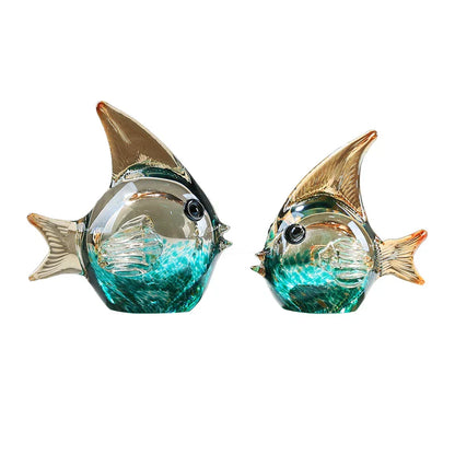 Decorbites™ Handgeblasene Glasfisch-Figur Kristallskulptur Wohnungsdekoration Geschenk Fengshui-Ornament