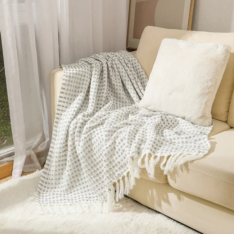 White Nordic Travel Blanket