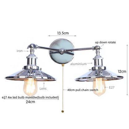 Decorbites™ Gold Vintage 2-Kopf-Industrie-LED-Wandleuchten für die Heimdekoration