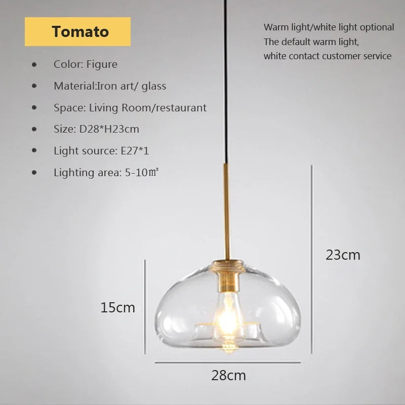 Decorbites™ Industrielles Loft-Glas-Hängeleuchte für Küchen- und Restaurantdekoration