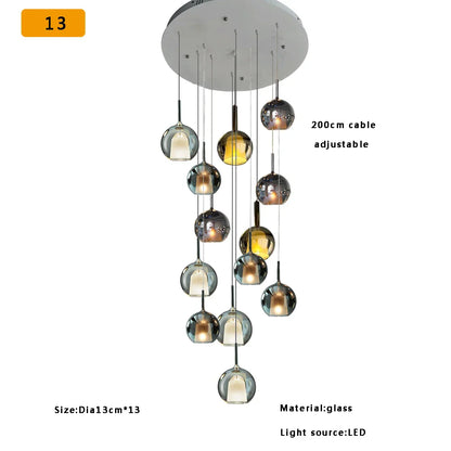 Decorbites™ Glas-Kugelleuchter: Italienische Designer-Hängeleuchte für Esszimmer, Kücheninsel