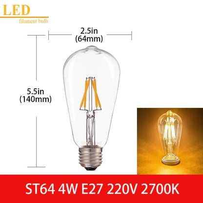 Decorbites™ LED-Filamentlampe Klarer Glas T16 A19 ST64 Dimmbare Vintage-Lampe
