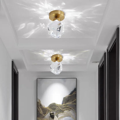 DecorBites™ Diamond Crystal Ceiling Lights: Modern LED Fixture for Bedroom, Corridor, Aisle, Entrance, Bar, Cafe
