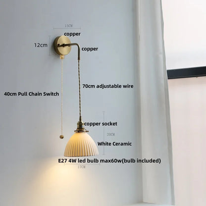 Decorbites™ verstellbare LED-Wandleuchte aus klarem Glas Kupfer Nachttischlampe