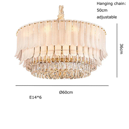 Decorbites™ Golden Crystal Kronleuchter: Postmoderne Luxus-Runde Kronleuchter für das Wohnzimmer