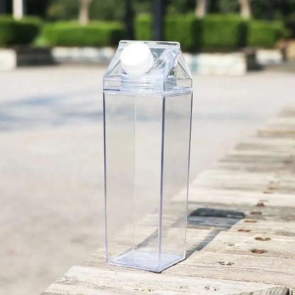 Decorbites™ Klare Milchpackung Wasserflasche & Trinkbecher, tragbare Plastik-Saft-Tee-Aufbewahrung