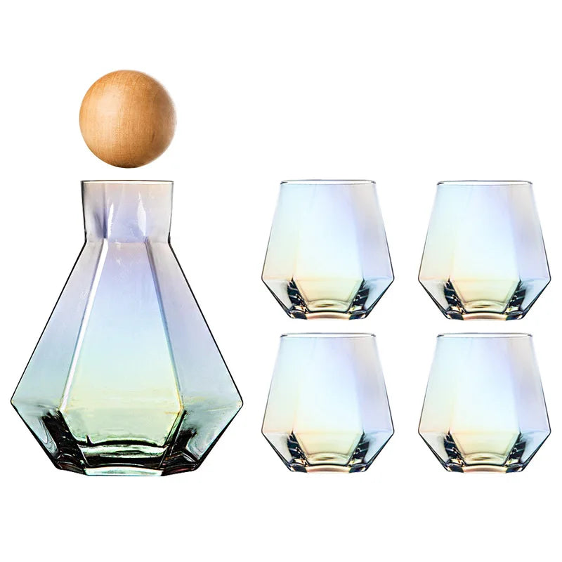 Decorbites™ Diamantkristall-Glas-Wasser-Kessel-Tassen-Set – Klarer Luxus-Saftekännchen