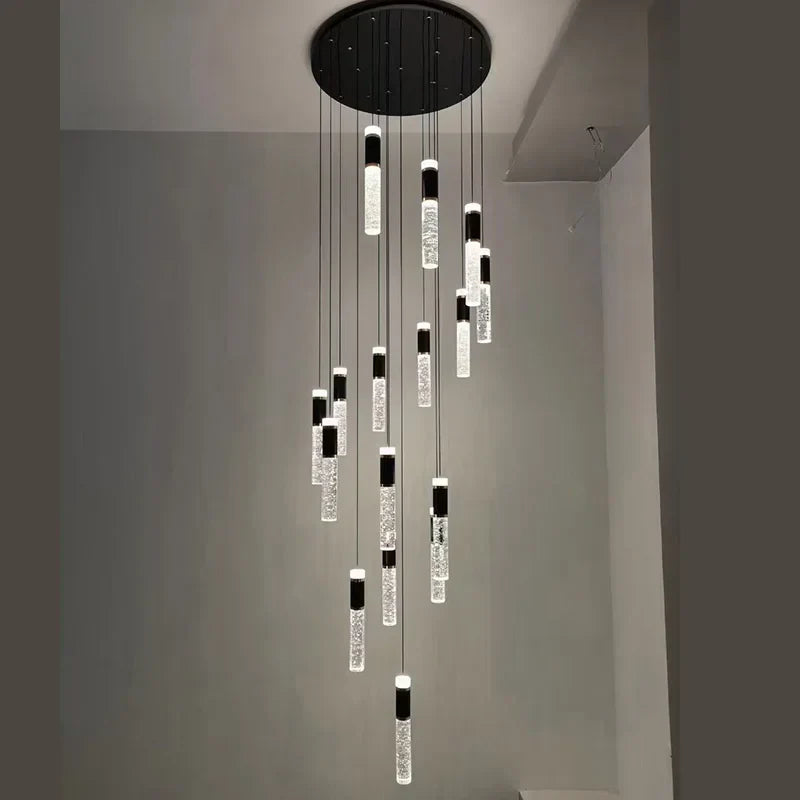 Decorbites™ Zylinder-Kristall-Lüster: Moderne Villa-Wohnzimmerlampe für stilvolle Interieurs.