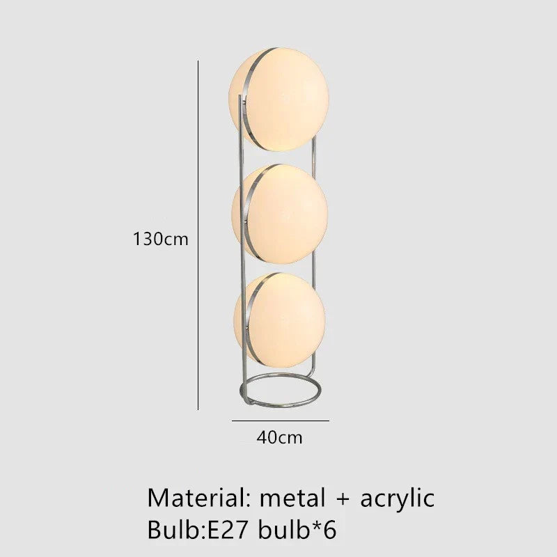 Decorbites™ LED Stehlampe Chrom Metall Wohnzimmer Bodenleuchte Weiß Acrylball