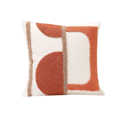 Decorbites™ Gematrisches Tufted Kissenbezug in verbranntem Orange Halbkreis für das Wohnzimmer