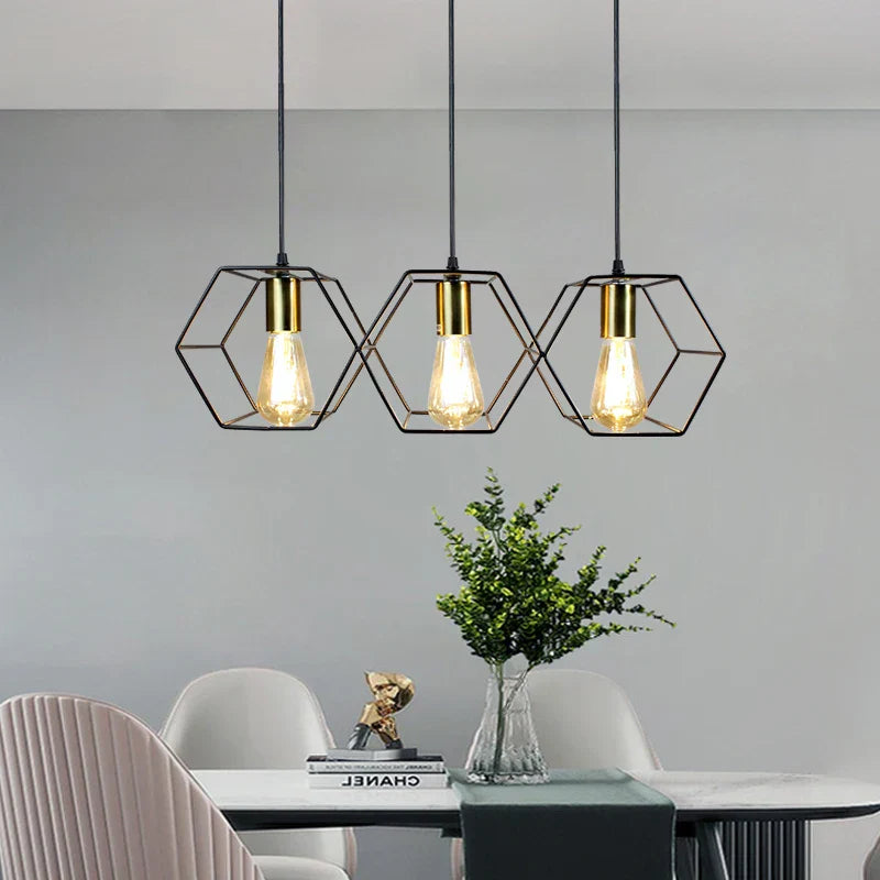 Decorbites™ Geometrische LED-Kronleuchter: Moderne Metallrahmenleuchte für Esszimmer oder Schlafzimmer