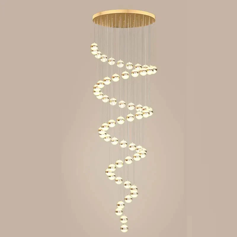 Gold Acrylic Staircase Chandelier