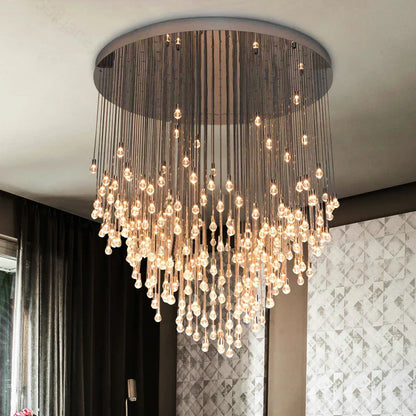 Decorbites™ Große Gold-LED-Kristallkugel-Lüster für modernes luxuriöses Wohnzimmer