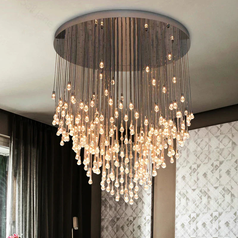 Gold LED Crystal Chandelier 45-Head Design