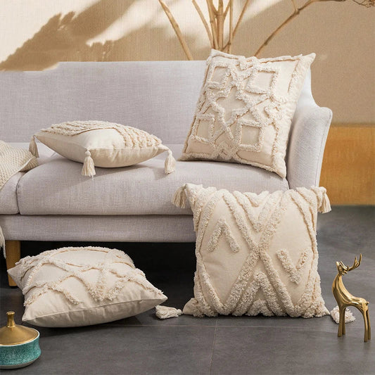 Decorbites™ Geometrisch getuftes Fransen-Kissenbezug für stilvolle Heimdekoration