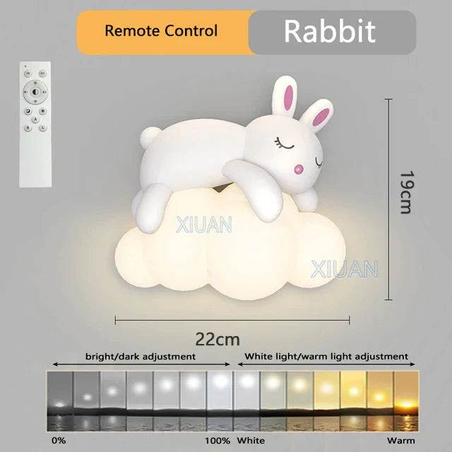 DecorBites™ Cute Polar Bear Cloud Wall Lamp for Kids Bedroom Décor