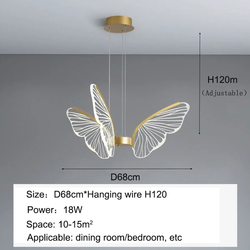 Decorbites™ LED-Schmetterlings-Deckenleuchter – Luxuriöse Hängeleuchte für Schlafzimmer, Wohnzimmer und Esszimmer