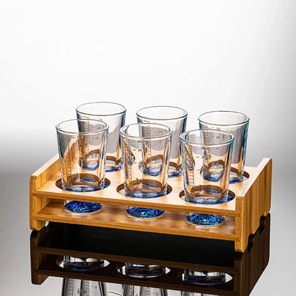 Decorbites™ Klar-Glas-Likör-Tassen-Set 2oz Chinesische Spirituosen-Trinkgläser mit Skalenstrich